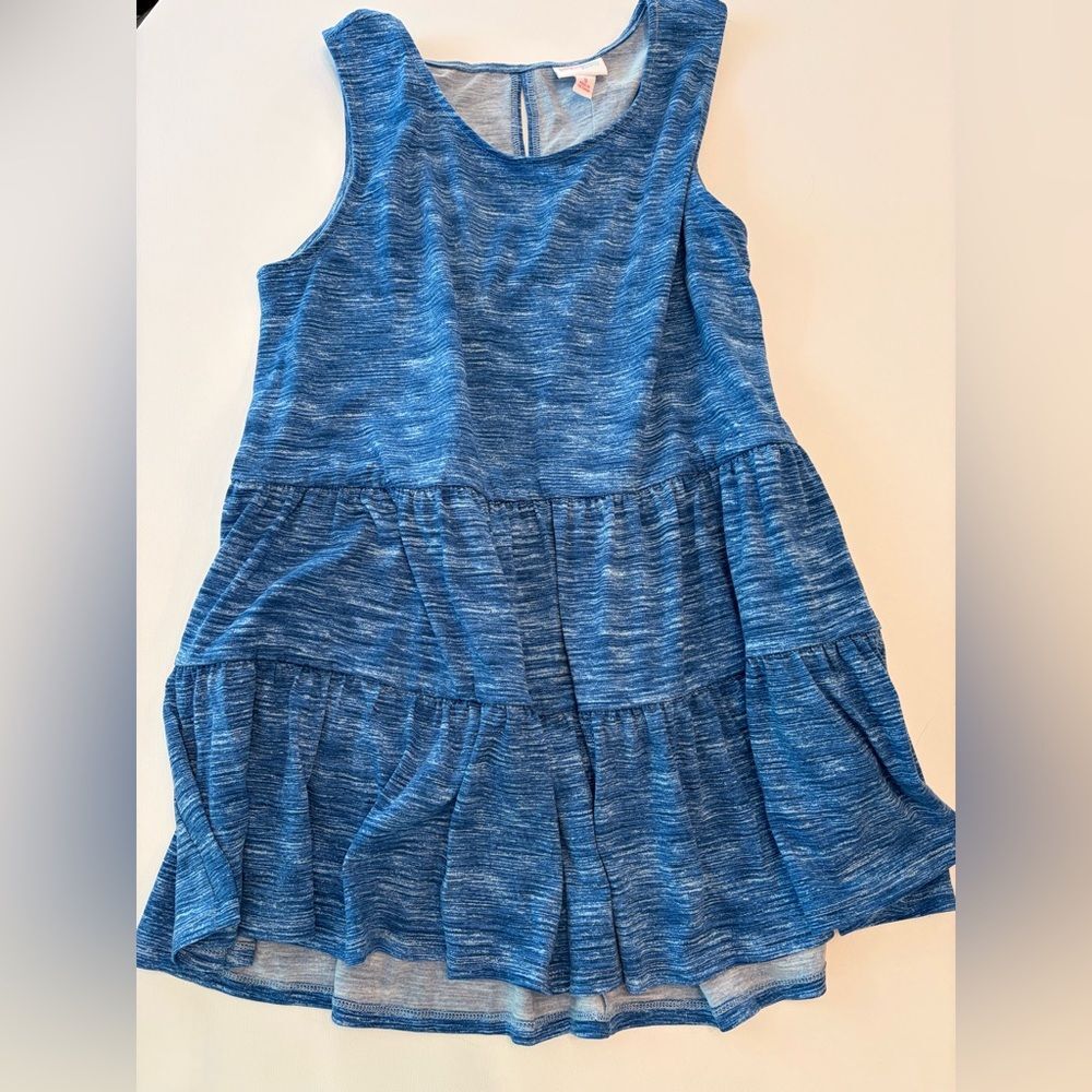 NWT LuLaRoe Eliana Tank Top Blue Heathered Tiered, Size Small